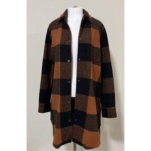 BB Dakota by Steve Madden Women's Plaid Coat - Black and Brown